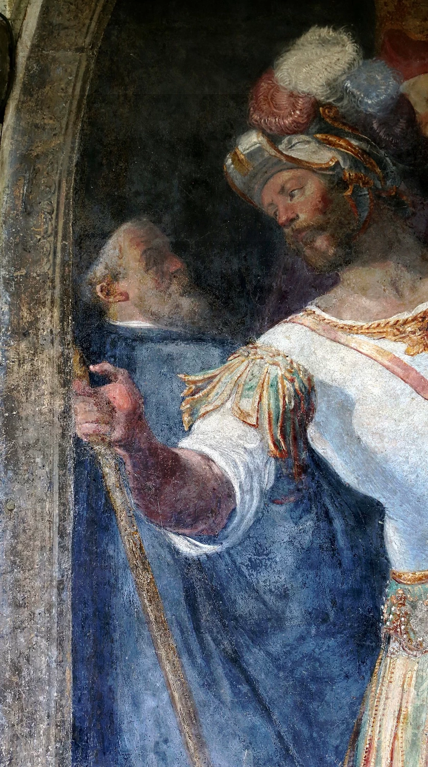Onorio III conferma la regola domenicana - Chiostro Grande in Santa Maria Novella, dettaglio